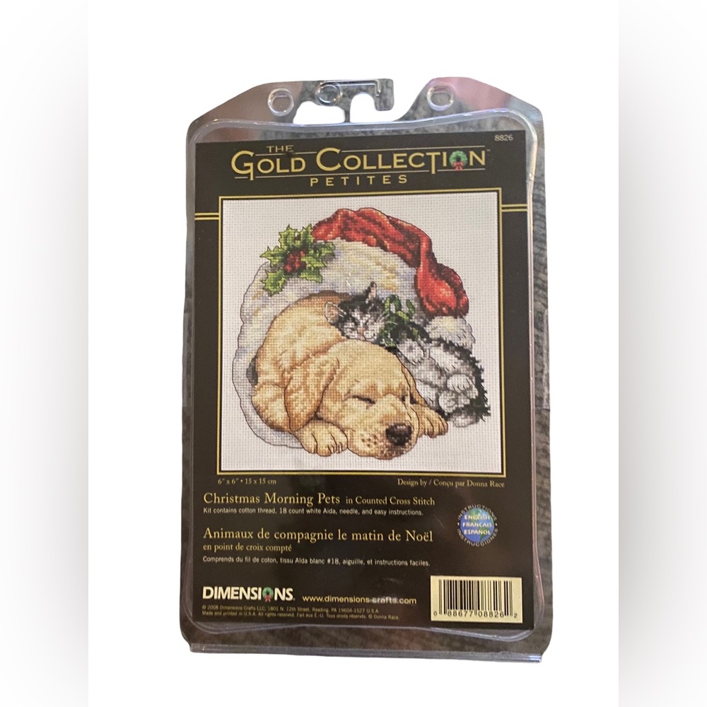 Dimensions Gold Collection Petites CHRISTMAS MORNING PETS Cross Stitch Kit #8826